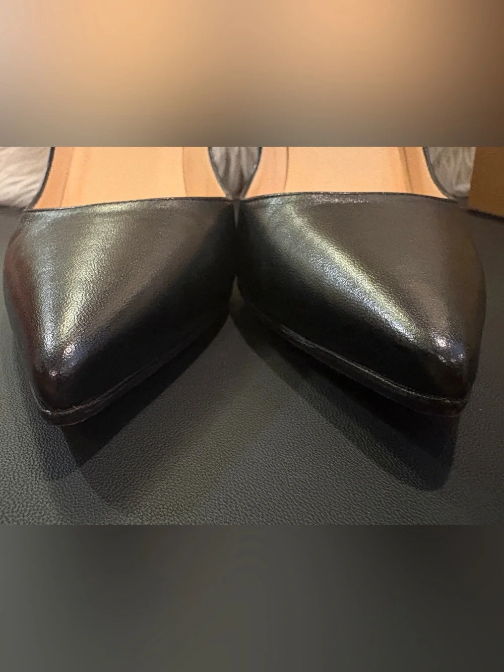 Christian Louboutin Black Leather Pointed-Toe Stiletto Pumps with Red Soles
